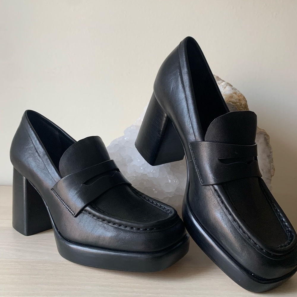 Rag & Bone Matrix Loafer Platform Heels Black - image 6